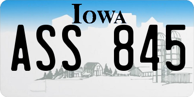 IA license plate ASS845