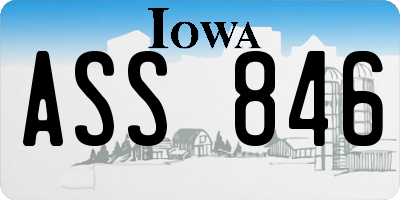 IA license plate ASS846