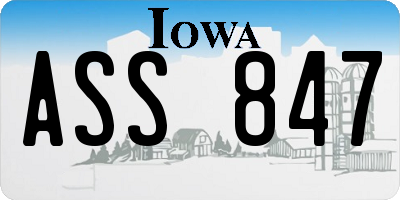 IA license plate ASS847