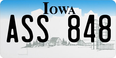 IA license plate ASS848