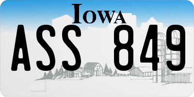 IA license plate ASS849