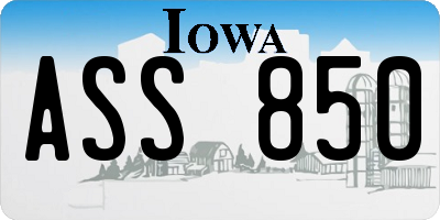 IA license plate ASS850