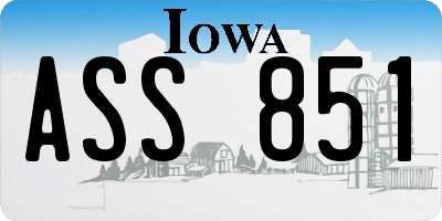 IA license plate ASS851