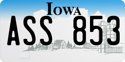 IA license plate ASS853