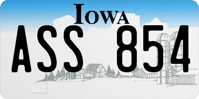 IA license plate ASS854
