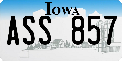 IA license plate ASS857