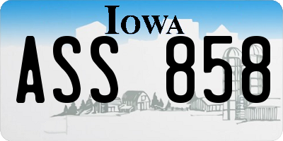 IA license plate ASS858