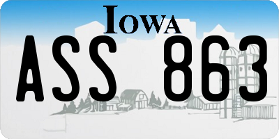 IA license plate ASS863