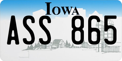 IA license plate ASS865
