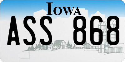 IA license plate ASS868