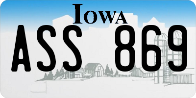 IA license plate ASS869