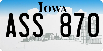 IA license plate ASS870