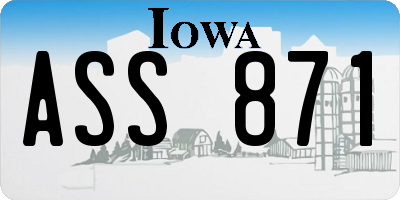 IA license plate ASS871