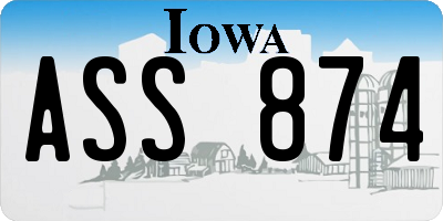 IA license plate ASS874