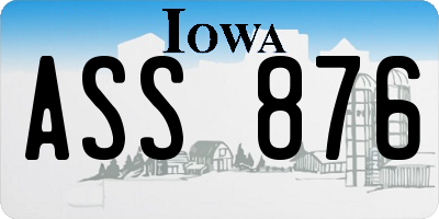 IA license plate ASS876