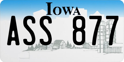 IA license plate ASS877