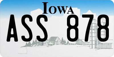 IA license plate ASS878
