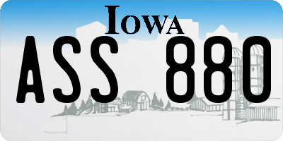 IA license plate ASS880