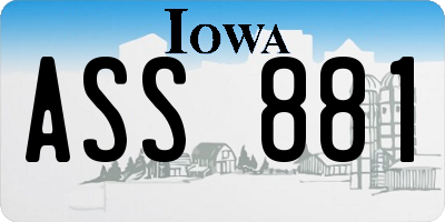 IA license plate ASS881