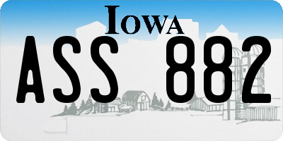 IA license plate ASS882
