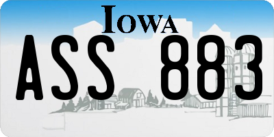 IA license plate ASS883