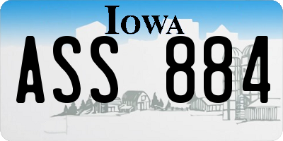 IA license plate ASS884