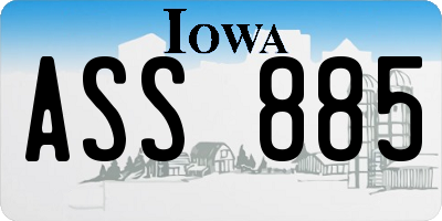 IA license plate ASS885
