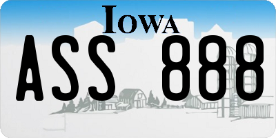 IA license plate ASS888