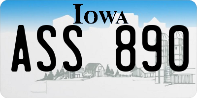 IA license plate ASS890