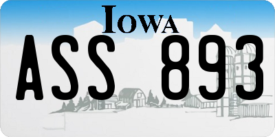 IA license plate ASS893