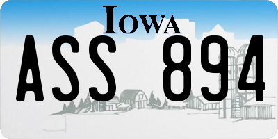 IA license plate ASS894