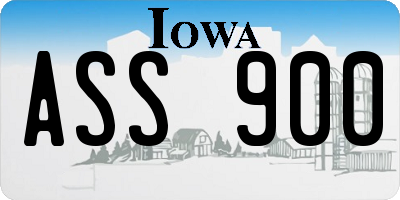 IA license plate ASS900
