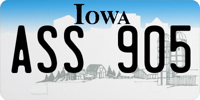 IA license plate ASS905