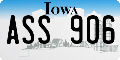 IA license plate ASS906