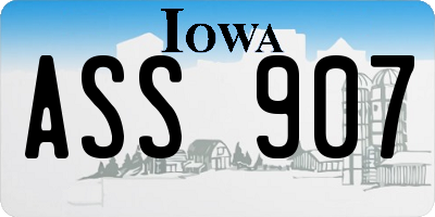 IA license plate ASS907