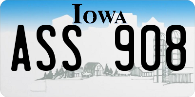 IA license plate ASS908