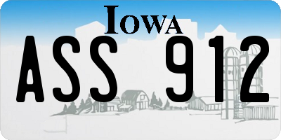 IA license plate ASS912