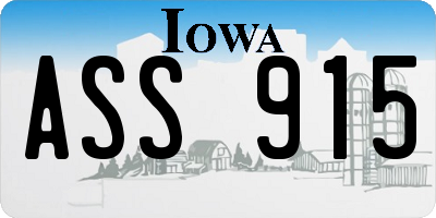 IA license plate ASS915