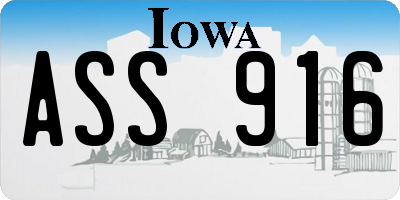 IA license plate ASS916