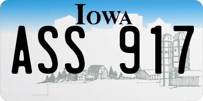 IA license plate ASS917