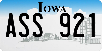 IA license plate ASS921