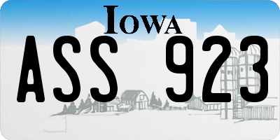 IA license plate ASS923