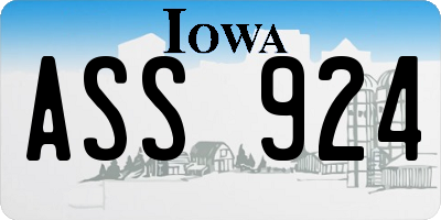 IA license plate ASS924