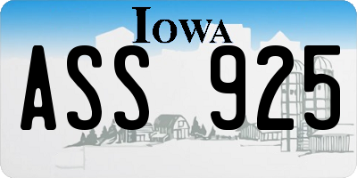 IA license plate ASS925