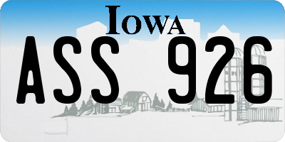 IA license plate ASS926
