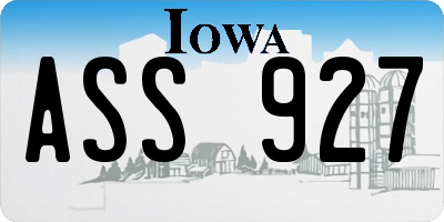 IA license plate ASS927