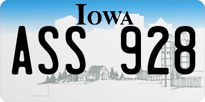 IA license plate ASS928