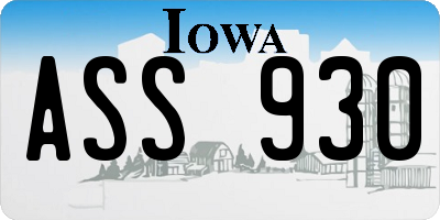 IA license plate ASS930
