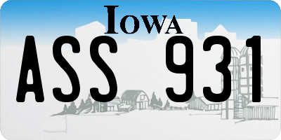 IA license plate ASS931