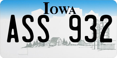 IA license plate ASS932